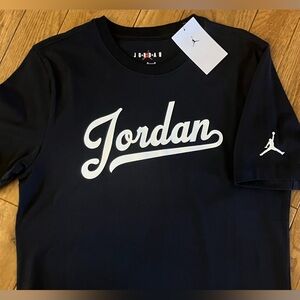 Nike Air Jordan Men’s MED MVP Flight Cursive Script T-Shirt Black FN5958-010 NWT